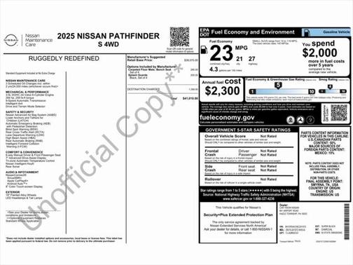 2025 Nissan Pathfinder S 4WD