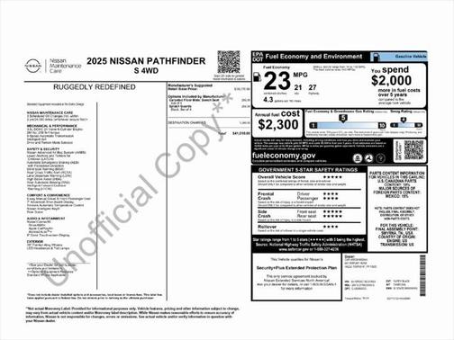 2025 Nissan Pathfinder S 4WD