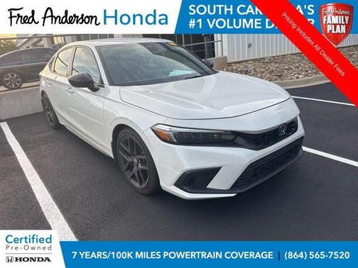 Platinum White 2023 Honda Civic Sport