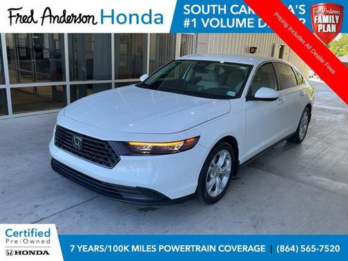 Platinum White 2024 Honda Accord LX 1.5T