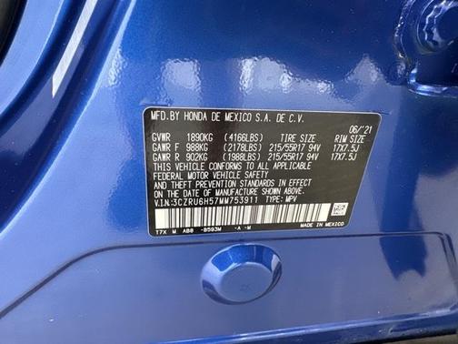 Aegean Blue Metallic 2021 Honda HR-V EX