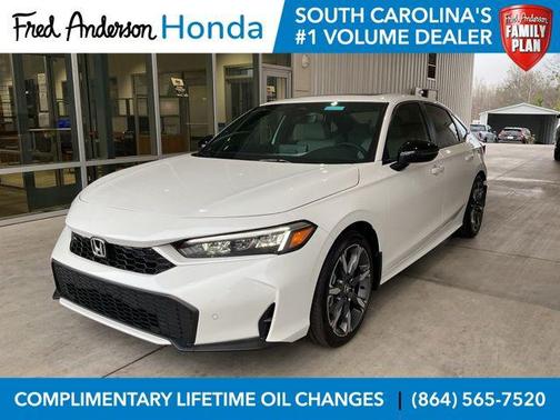 Platinum White Pearl 2026 Honda Civic Hybrid Sport Touring