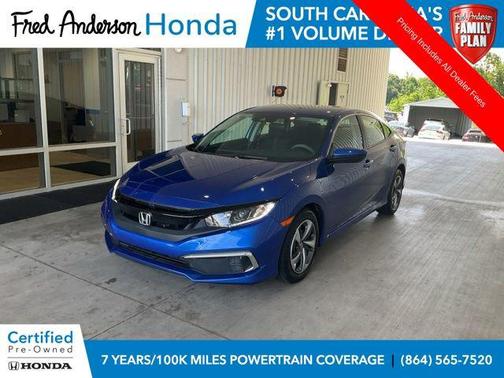 Blue 2021 Honda Civic LX