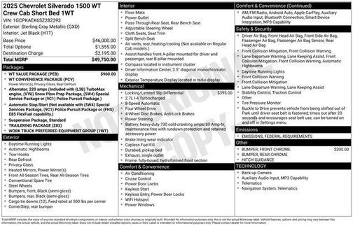 2025 Chevrolet Silverado 1500 WT
