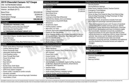 2019 Chevrolet Camaro 1LT