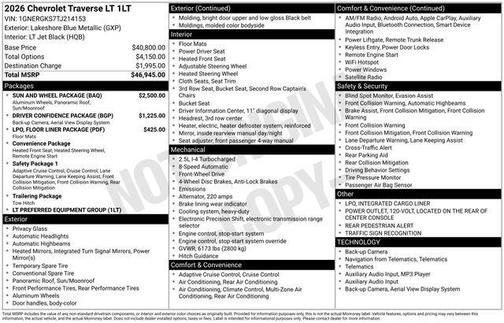 2026 Chevrolet Traverse LT