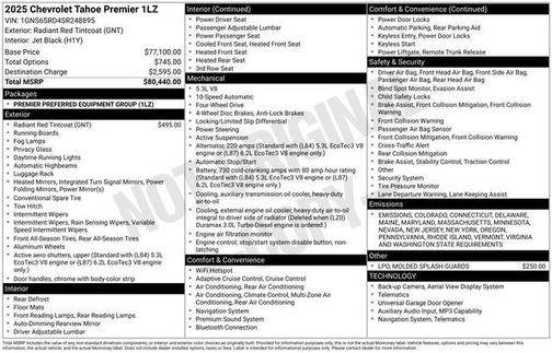 2025 Chevrolet Tahoe Premier