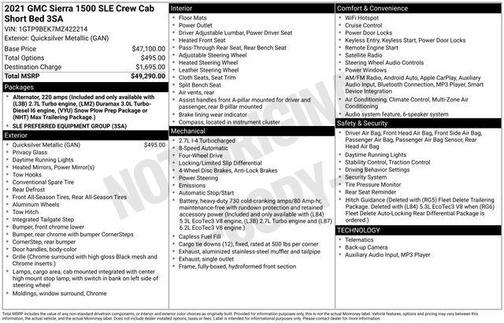 2021 GMC Sierra 1500 SLE