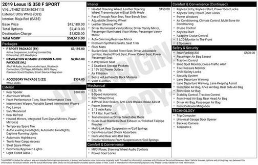 2019 Lexus IS 350 Base