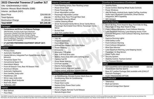 2022 Chevrolet Traverse LT Leather
