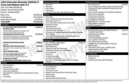 Summit White 2024 Chevrolet Silverado 2500 LT