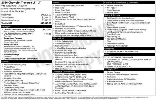 2026 Chevrolet Traverse LT