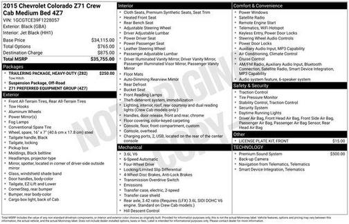 2015 Chevrolet Colorado Z71