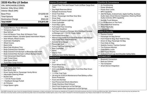 2020 Kia Rio LX
