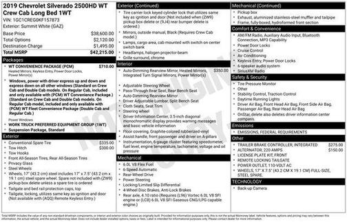 2019 Chevrolet Silverado 2500 WT