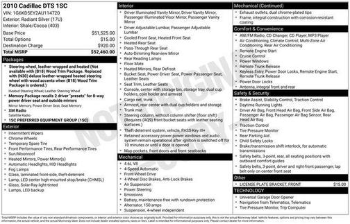 2010 Cadillac DTS Base