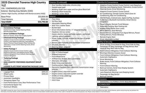 2025 Chevrolet Traverse High Country