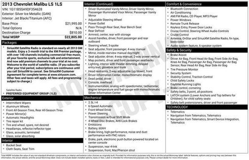 2013 Chevrolet Malibu 1LS