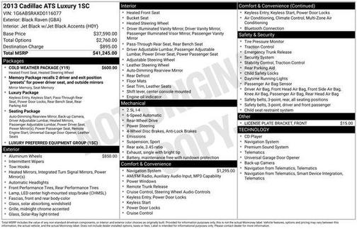 Black Raven 2013 Cadillac ATS 2.5L Luxury