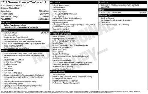 2017 Chevrolet Corvette Z06