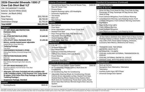 Summit White 2026 Chevrolet Silverado 1500 LT