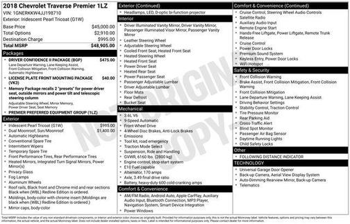 2018 Chevrolet Traverse Premier