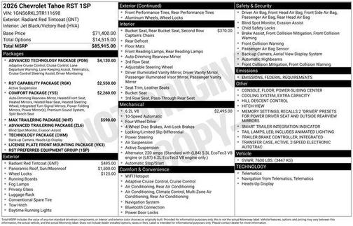 2026 Chevrolet Tahoe RST