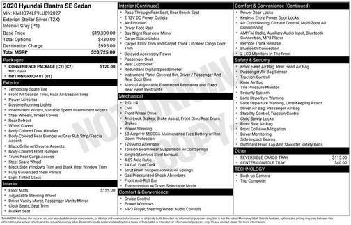 2020 Hyundai ELANTRA SE