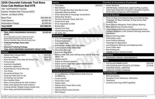 2026 Chevrolet Colorado Trail Boss