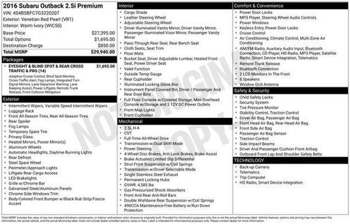 2016 Subaru Outback 2.5i Premium