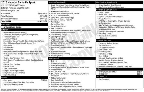 2016 Hyundai Santa Fe Sport 2.4L