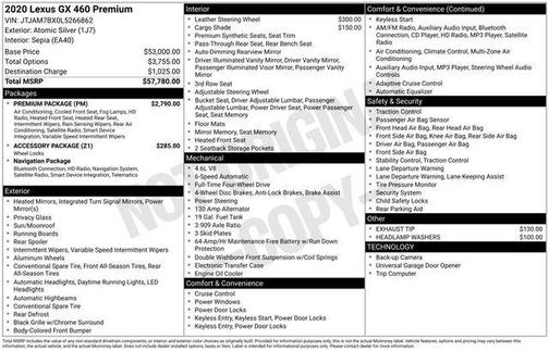 2020 Lexus GX 460 Base