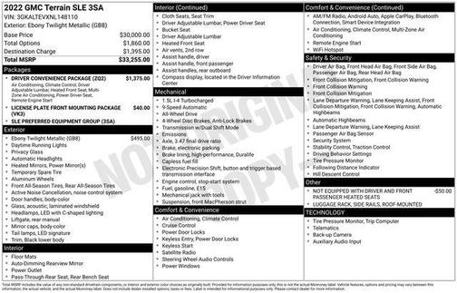 Ebony Twilight Metallic 2022 GMC Terrain SLE