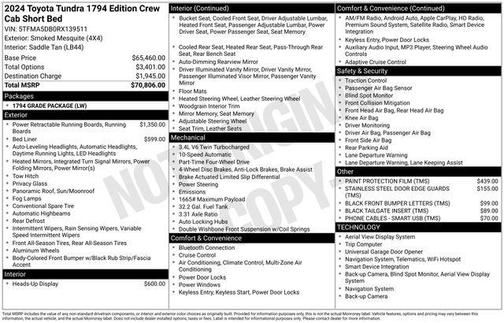 2024 Toyota Tundra 1794 Edition