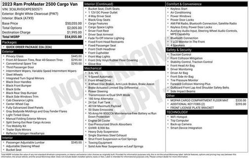 2023 RAM ProMaster 2500 High Roof