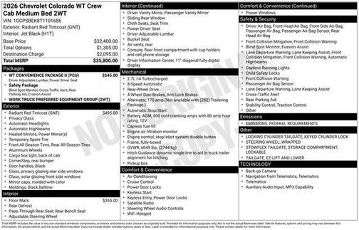 2026 Chevrolet Colorado WT