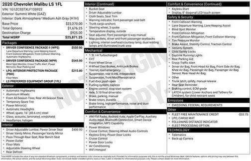 2020 Chevrolet Malibu 1LS