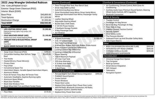 2022 Jeep Wrangler Unlimited Rubicon