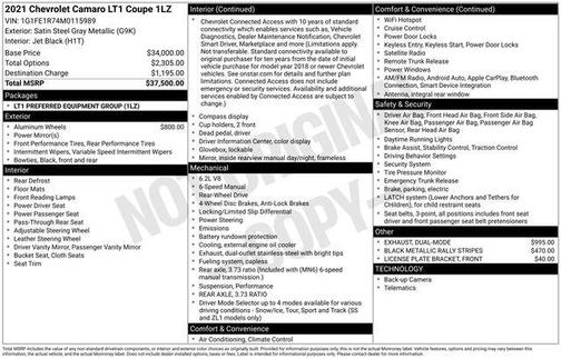 2021 Chevrolet Camaro LT1