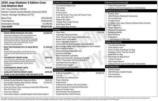 2020 Jeep Gladiator Sport