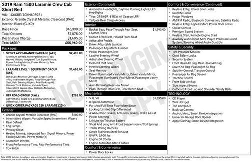 Granite Crystal Clearcoat Metallic 2019 RAM 1500 Laramie