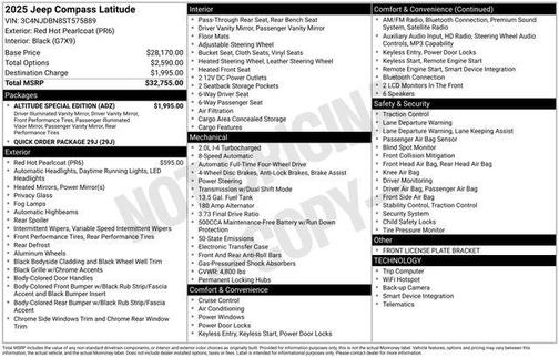 Red 2025 Jeep Compass Latitude