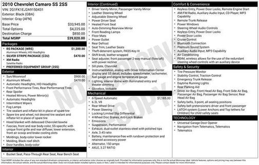 2010 Chevrolet Camaro 2SS