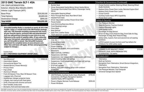 Atlantis Blue Metallic 2013 GMC Terrain SLT-1