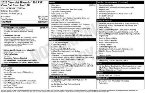 2026 Chevrolet Silverado 1500 RST