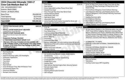 Black 2024 Chevrolet Silverado 1500 LT