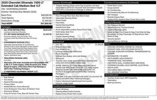 Northsky Blue Metallic 2020 Chevrolet Silverado 1500 LT