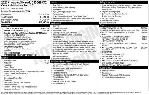 Silver Ice Metallic 2022 Chevrolet Silverado 2500 LTZ