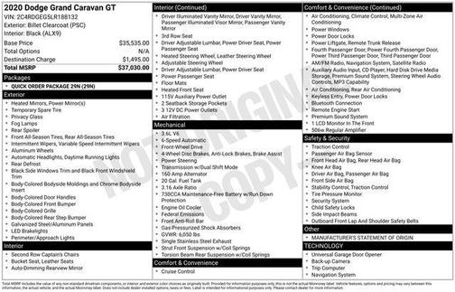 2020 Dodge Grand Caravan GT