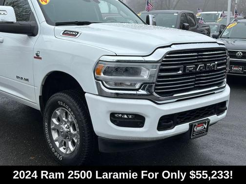 Bright White Clearcoat 2024 RAM 2500 Laramie Crew Cab 4x4 6'4' Box
